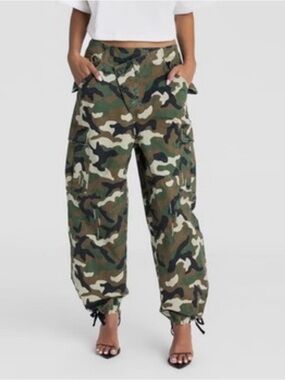 KBB By Kahlana Women’s Camo Utility Cargo Joggers Pants - Green and Brown
